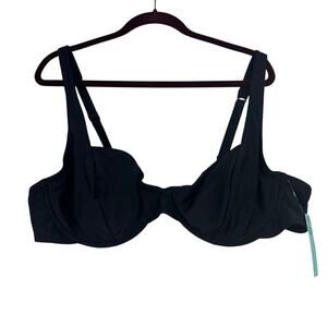 Tidal Bay Contemporary Underwire Bikini Swimsuit Top Size 3X Black